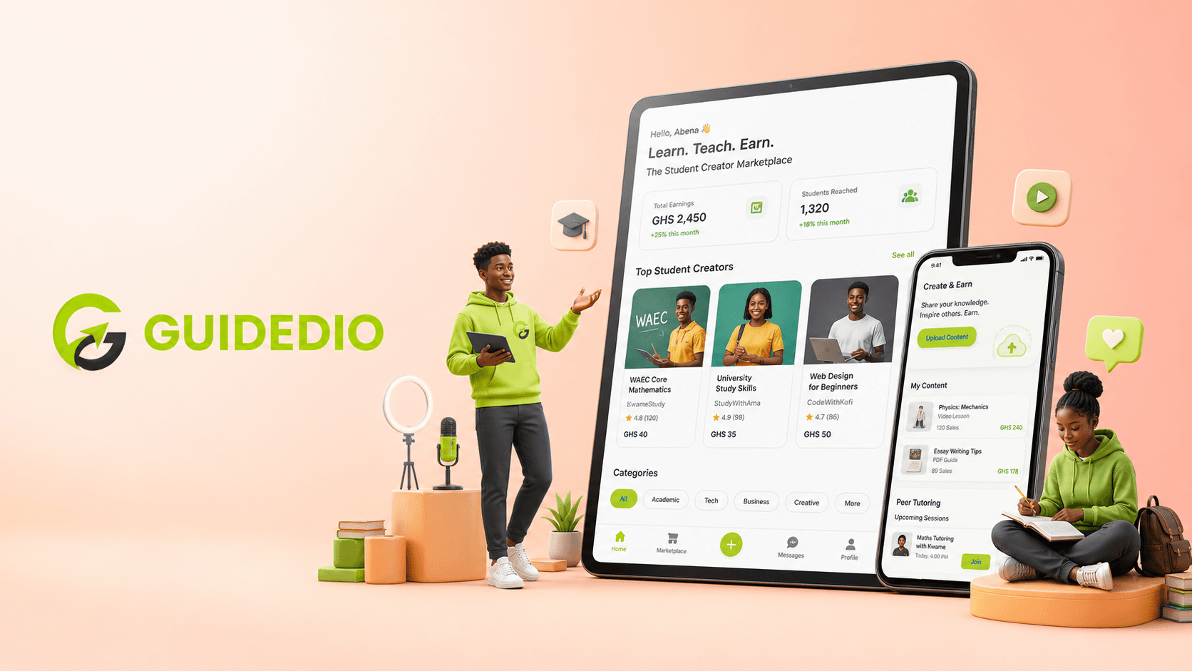 Guidedio student creator marketplace preview